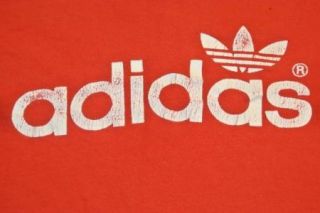 vtg adidas trefoil adi dassler t shirt t shirt small red 70s