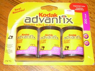 Kodak Advantix 200   Color print film APS ISO 25 exposures 3 rolls 
