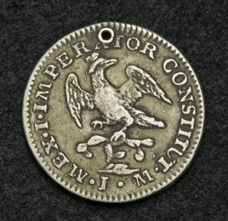 1822, Mexico, Emperor Agustin Iturbide. Scarce Silver ½ Real Coin.