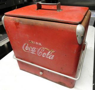    Cooler Coca Cola Cooler Antique Coke Ice cooler Authentic USA ACTON