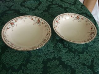   china 2 Soup Bowls 7 1/2diameter Ivory with floral sprays, ADAGIO