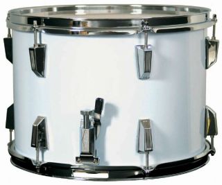 Adam 14 x 10 White Marching Band Snare Drum with Sticks & Straps 