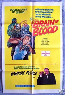Brain of Blood Vampire People Poster Horror Adamson