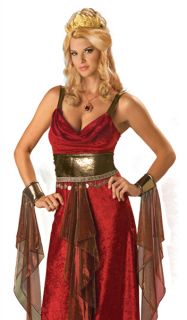 Glam Greek Goddess Roman Red Dress Outfit Adult Costume