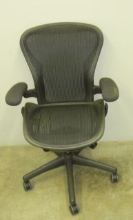 Herman Miller Refurbished Aeron Chairs Fully Loaded B Graphite Mesh 