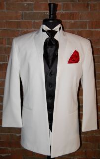   42 R White Razor Modern Notch Lapel Tuxedo Jacket by After Six