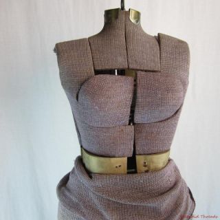 Vintage Cloth Covered Adjustable Dress Form with Hook