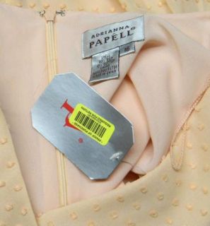 New Adrianne Papell Size 16 XL Peach Dotted Swiss Silk Chiffon Dress 