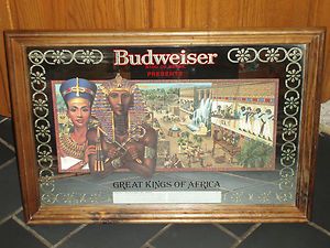   Budweiser King of Beers Mirror Great Kings of Africa Akhenaton Pharoah