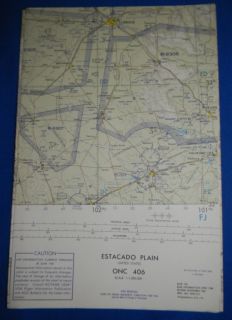 1961 USAF Map Aviation Sectional Chart Estacado Plain