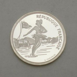 1992 Albertville Olympics Commerative Coin 100F 900 Silver Coin