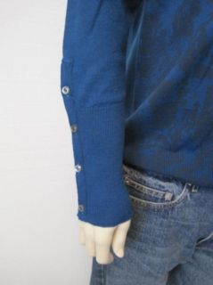 Tween London mens teal graphic wool turtleneck sweater $175 New