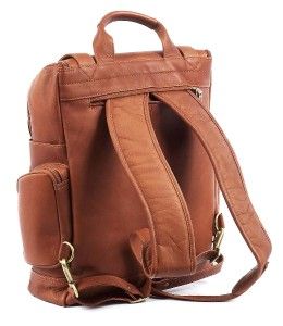 ClaireChase Portofino Large Premium Leather Laptop Backpack Tan