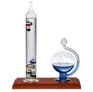   Ambient Weather WS YG901 Galileo Thermometer and Glass Fluid Barometer