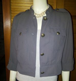 ALICE TEMPERLEY For Target GRAY Military JACKET Cropped GREAT BUTTONS 
