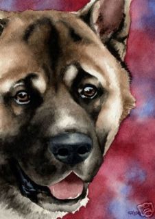 Akita Painting Dog Art Note Cards by Artist DJR