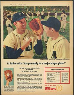 Detroit Tigers Al Kaline for Wilson Baseball Gloves Ad 1964