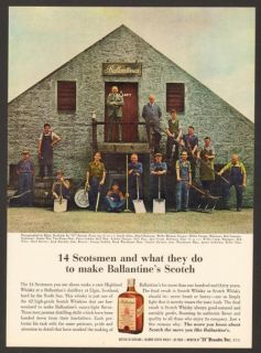1963 Ballantines Scotch Whisky Vintage Print Ad Elgin