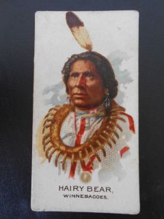 N2 1888 Allen Ginter American Indian Chiefs Hairy Bear