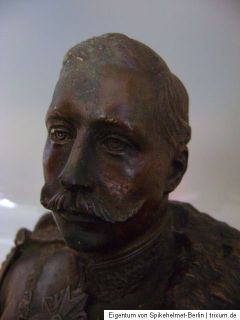 Originale Bronzebüste vor 1900 von Gladenbeck Kaiser Wilhelm II. aus 