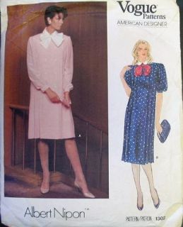 Vogue Pattern 1302 Albert Nipon Dress Sz 10 Uncut