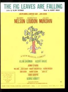 Fig Leaves Are Falling 1967 Flop Broadway Sheet Music