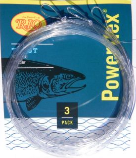 Rio Powerflex Trout Tapered Leader 9 ft 4X Knotless 3 Pack 6 4lb 2 9kg 