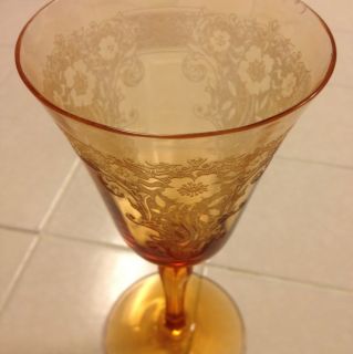 Fostoria Vesper Amber Depression Glass: Champagne/Wine Glass