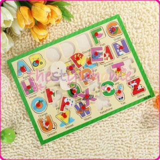 Wooden A Z Alphabet Letter Language Learning Puzzle Toy