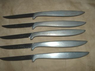   Stainless Steel Cast Aluminum Handle Steak Knives 8 1 2 Long