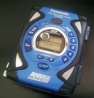 BLUE PANASONIC SHOCKWAVE PERSONAL STEREO CASSETTE PLAYER WITH AM FM 