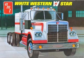 AMT 1 25 Scale White Western Star Tractor Truck Skill 3 Plastic Model 