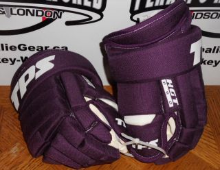 New TPS HGT Pro Return Anaheim Ducks Hockey Gloves SR 14 Plum Crazy 