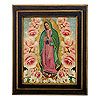 Virgin Mary of Guadalupe w/ Roses Handmade Framed Catholic Wall Art 