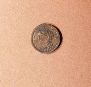 1849 Braided Hair Half Cent Grades VF for Date or Type Slight Damage 
