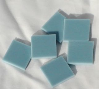 25 Alpine Blue Opal Fusible 96 coe 1 Square Glass Mosaic Tile