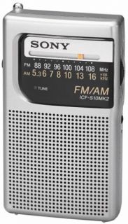 New Sony ICF S10MK2 Pocket Am FM Radio Silver