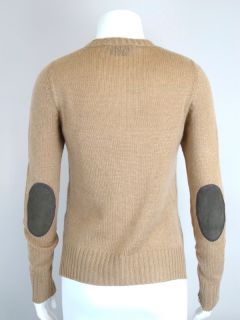   fabric crew neck decorative taupe suede elbow patches made in italy