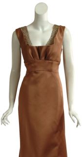 Angel Sanchez Copper Beaded Eve Gown Dress $6490 10 New