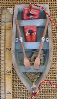 Aluminum Jon Fishing Boat Life Jackets Paddles Ornament