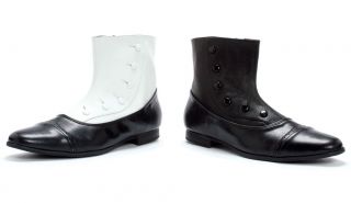 MENS COSTUME POINTY TOE EARL SPAT ANKLE BOOTS ~ 2 COLOR CHOICES