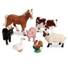 Large Farm Animals Vinylfigure Playset Set Horse Cow