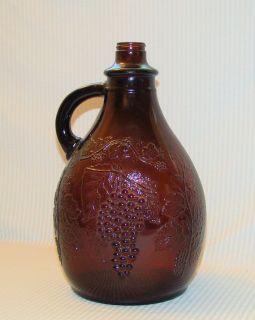 Vintage 13 Gallon Amber Bottle Jug Grape Embossed