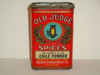 Nice Old Old Judge Chile Powder Advertising Spice Tin