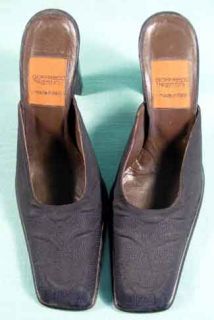 GOFFREDO FANTINI BLACK FABRIC MULES with STITCHWORK Womens Shoes 8