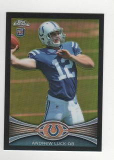 Andrew Luck 2012 Chrome Black Refractor Rookie 299 Colts