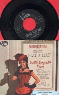 Annette Funicello Mr. Piano Man/Hes My Ideal Rare 45rpm vinyl w/pic 