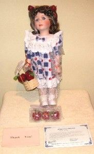 Apple Annie Porcelain Duck House Collectible Numbered Heirloom Doll w 