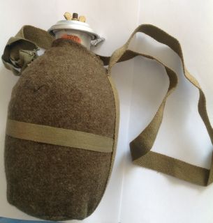 RARE Israel Army IDF Vintage Metal Tin Field Canteen Water Bottle 