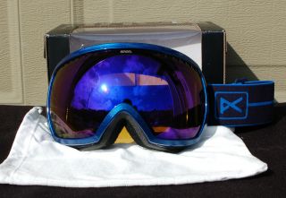 2012 Anon Comrade Snowboard Goggles Metallic Blue Blue Solex Brand New 